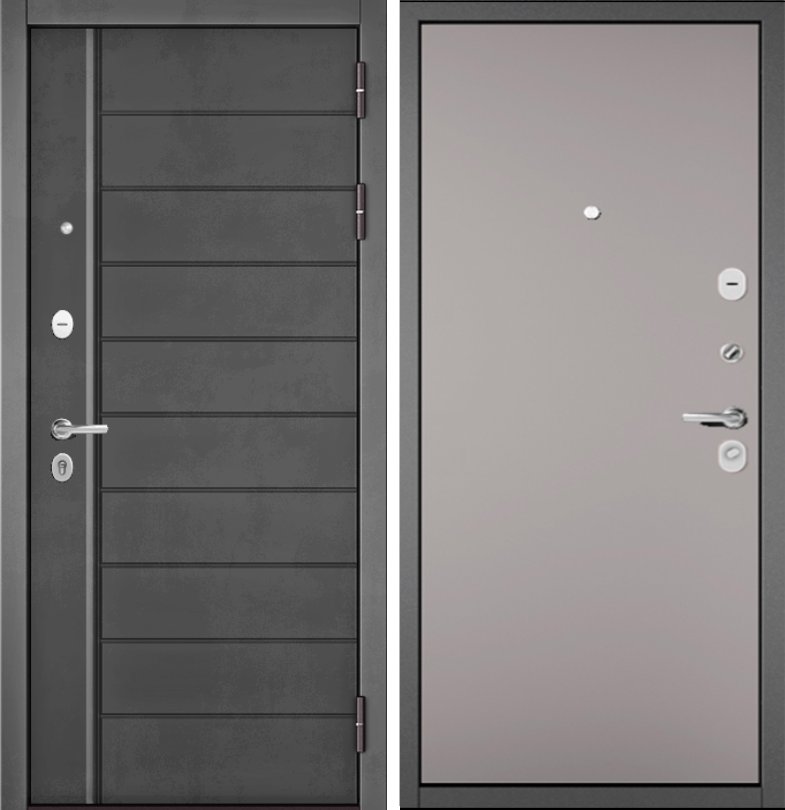 Дверь Бульдорс TRUST - MASS - Р/Р Букле графит/Бетон темный -136 Фурн - ЧЕРНАЯ DIS006941