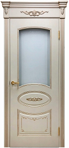 Товар Межкомнатная дверь Легенда Вуаль РАЛ 1013 Стекло Белое витраж прозр. контур