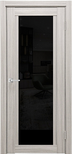 Товар Межкомнатная дверь Легенда К-11 тон Белая лиственница Остекление Лакобель черное