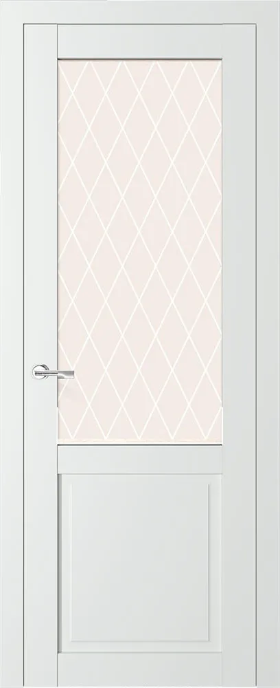 Межкомнатная дверь Х-КО Стекло Ромб Эмалит Белый